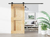 Sliding Door Natural and Black 70 x 210 cm Solid Pine Wood 3445125