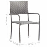 3 Piece Garden Dining Set Grey 3067735