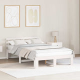 Bed Frame with Headboard White 135 x 190 cm Solid Pine Wood 872618