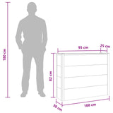 Garden Raised Bed Grey 100 x 30 x 22 cm WPC and Aluminium 42039087