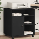 Printer Stand with Wheels Black 60x50x67 cm 840626