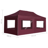 Professional Folding Party Tent with Walls Aluminium 6x3 m Wine Red 45509