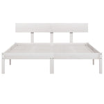 Bed Frame without Mattress White Solid Wood 160x200 cm 810158