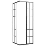 Shower Cabin Frosted ESG 70x70x180 cm Black 151859