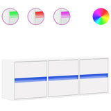 TV Wall Cabinet with LED Lights White 130x31x45 cm 852299