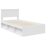 Bed Frame with Headboard White 100 x 200 cm Solid Pine Wood 3410636
