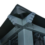 ZNTS Gazebo with Curtain&LED String Lights 3x3 m Anthracite Aluminium 3070333