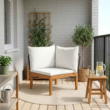 Garden Corner Sofa with Cushions Solid Acacia Wood & Rope 42022075