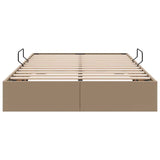 Storage Bed with Mattress Cappucino 120 x 190 cm Faux leather 3369940