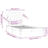 Bed Frame without Mattress Black 100x200 cm Solid Wood 3104862