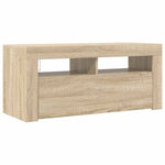 TV Cabinet with LED Lights Sonoma Oak 90x35x40 cm 804322