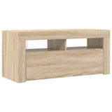 TV Cabinet with LED Lights Sonoma Oak 90x35x40 cm 804322