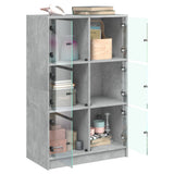 Highboard with Doors Concrete Grey 68x37x109 cm Engineered Wood 3295853
