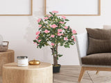 Set of Two Faux Rose Plants, with Pots T3398P344811