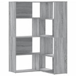 Corner Bookcase 4-Tier Grey Sonoma 85x85x140 cm Engineered Wood 3307815