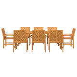 Garden Dining Set 9 pcs Brown Solid Acacia Wood 3154117