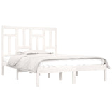 Bed Frame without Mattress White 200x200 cm Solid Wood Pine 3104564