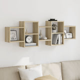 Wall Shelf Sonoma Oak 129x18x42 cm Engineered Wood 853220
