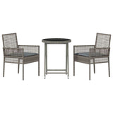 Garden Bistro Set 3 pcs Grey Poly rattan 3334964