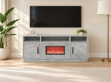 Electric Fireplace Concrete 100 x 33 x 55 cm Engineered wood 8020994