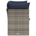 Garden Sofa 8 pcs Grey and navy 124 x 62 x 69 cm Poly rattan 366164