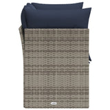 Garden Sofa 8 pcs Grey and navy 124 x 62 x 69 cm Poly rattan 366164