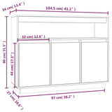 ZNTS Sideboard White 104.5x34x80 cm Solid Wood Pine 814390