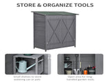 139 x 75 Fir Wood Garden Shed, with Asphalt Roof - Grey T3398P313627