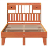 Bed Frame without Mattress Wax Brown 135x190 cm Solid Wood Pine 3308860