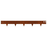 Lawn Edging 30 pcs 100 x 12 cm Steel Rusty 8008544