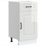 Kitchen Base Cabinet Kalmar High Gloss White Engineered Wood 853469