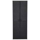 Garden Storage Cabinet Black 65x45x172 cm PP Rattan 151237