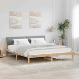 Bed frame Brown and light grey 180 x 200 cm Solid pine wood 3394333