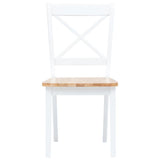 Dining Chairs 6 pcs White and Light Wood Solid Rubber Wood 277544