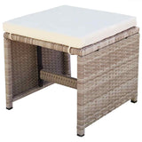 42558 13 Piece Outdoor Dining Set with Cushions Poly Rattan Beige