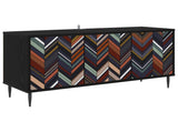 TV Cabinet OMMEN 102 x 33 x 51 cm Black Oak Engineered Wood 8007099
