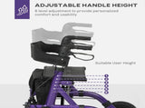 Folding Rollator Walker with Seat, Backrest, Lightweight Walking Frame with Storage Bag, Dual T3398P344798