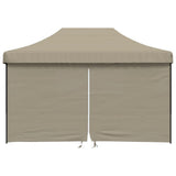 Foldable Party Tent Pop-Up with 4 Sidewalls Taupe 4004978
