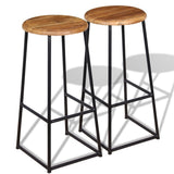 Bar Stools 2 pcs Solid Teak Wood 243459