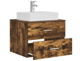Wall-Mounted Sink Vanity Smoked Oak 49.5 x 41 x 62.5 cm 890282