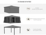 3 x 3 Patio Gazebo Canopy Garden Pavilion Tent Shelter Marquee with 2 Tier Water Repellent Roof, T3398P311624