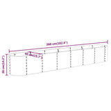 Garden Raised Bed Galvanised Steel 260x40x36 cm Green 318878