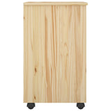 Rolling Cabinet Brown 34 x 39 x 65.5 cm Solid Pine Wood 42032392