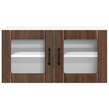 Wall Glass Cabinet LUCCA Brown Oak 80 x 31 x 40 cm 884952