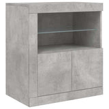 Sideboard with LED Lights Concrete Grey 181.5x37x67 cm 3209005