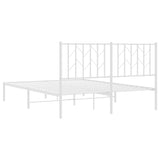 Metal Bed Frame without Mattress with Headboard White 140x200cm 374487