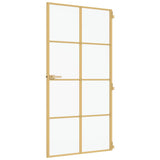Interior Door Slim Golden 102.5x201.5 cm Tempered Glass and Aluminium 155147