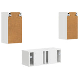 TV Cabinet Set Wall-mounted 2 pcs White Engineered Wood 3408961