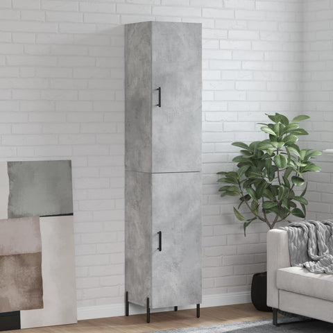 Highboard Concrete Grey 34.5x34x180 cm Engineered Wood 3198797