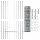 Fence with Posts Silver 1 x 25 m Steel 3336194